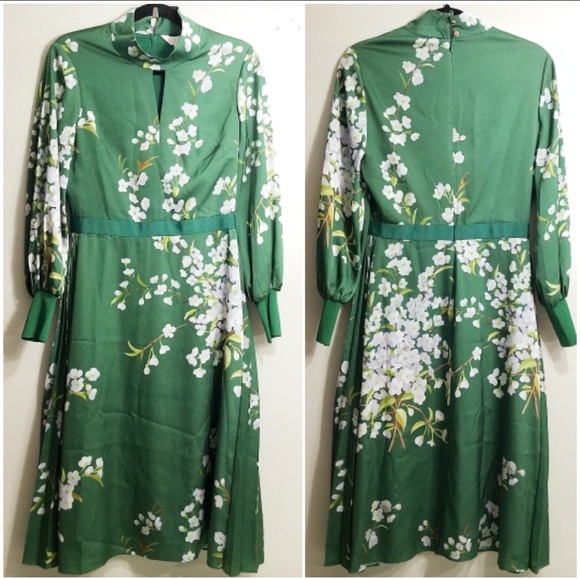 🚫SOLD🚫NWT TED BAKER SATIN MIDI DRESS • TED 2 - Picture 6 of 8